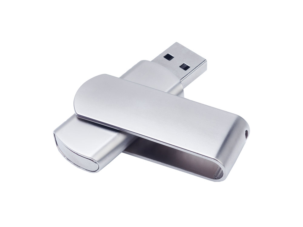 USB-флешка металлическая поворотная на 512 Mb, глянец