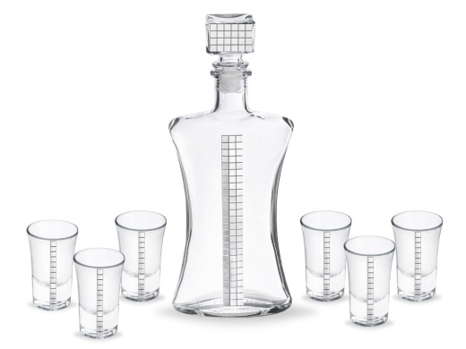 Набор для водки Матрица (прозрачный, серебристый)